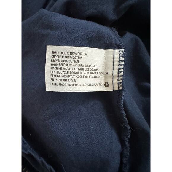 Oshkosh Girls Navy and White Plaid Crochet Lined Sleeveless Sundress Size 3T - Picture 6 of 6